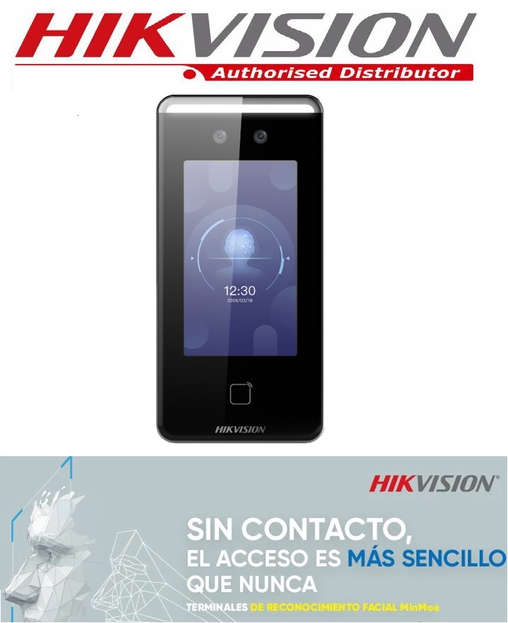 RECONOCIMIENTO FACIAL - 1500 ROSTROS - 1500 TARJETAS MIFARE - TCP-IP - COMPATIBLE CON APP HIK-CONNECT DS-K1T341AM MINMOE